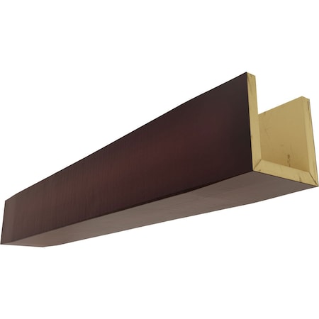 3-Sided (U-beam) Rough Cedar Endurathane Faux Wood Ceiling Beam, Premium Cherry, 10W X 12H  X 8'L